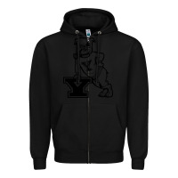 Black yale vintage Zipper Hoodie - linhVisuals