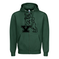 Sports Green yale vintage Zipper Hoodie - linhVisuals