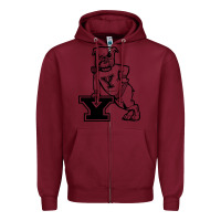 Burgundy yale vintage Zipper Hoodie - linhVisuals