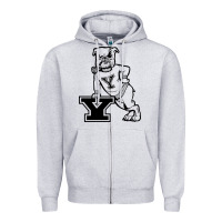 Heather Grey yale vintage Zipper Hoodie - linhVisuals