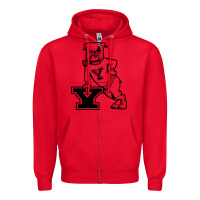 Red yale vintage Zipper Hoodie - linhVisuals