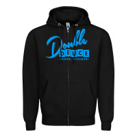 Black double deuce bar Zipper Hoodie - linhVisuals
