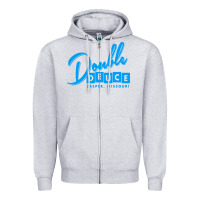 Heather Grey double deuce bar Zipper Hoodie - linhVisuals