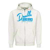 Oatmeal Heather double deuce bar Zipper Hoodie - linhVisuals