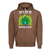 Chestnut peacock inspired beautiful color bird (3) Zipper Hoodie - linhVisuals