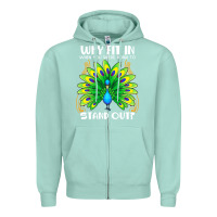Seafoam peacock inspired beautiful color bird (3) Zipper Hoodie - linhVisuals