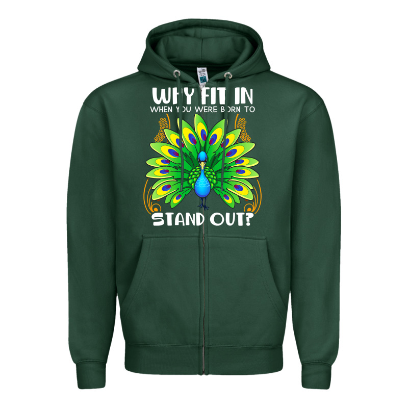Peacock Inspired Beautiful Color Bird (3) Zipper Hoodie by linhVisuals | Teevron