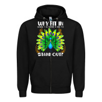 Black peacock inspired beautiful color bird (3) Zipper Hoodie - linhVisuals