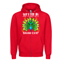 Red peacock inspired beautiful color bird (3) Zipper Hoodie - linhVisuals
