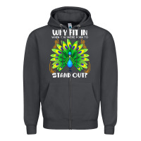 Smoke peacock inspired beautiful color bird (3) Zipper Hoodie - linhVisuals