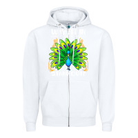 White peacock inspired beautiful color bird (3) Zipper Hoodie - linhVisuals