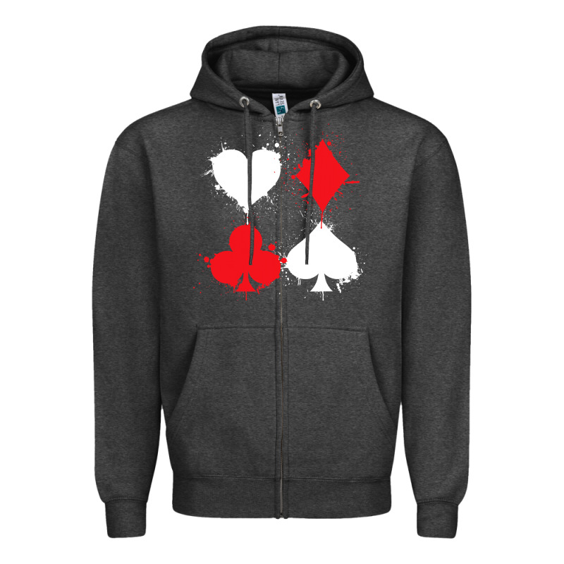 Playing Cards Poker Heart Spade Club Zipper Hoodie by linhVisuals | Teevron