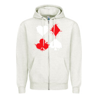 Oatmeal Heather playing cards poker heart spade club Zipper Hoodie - linhVisuals