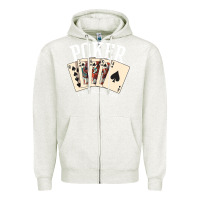 Oatmeal Heather poker all in royal flush lucky casino Zipper Hoodie - linhVisuals