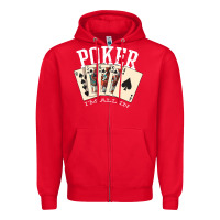 Red poker all in royal flush lucky casino Zipper Hoodie - linhVisuals