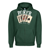 Sports Green poker all in royal flush lucky casino Zipper Hoodie - linhVisuals