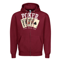 Burgundy poker all in royal flush lucky casino Zipper Hoodie - linhVisuals