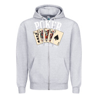 Heather Grey poker all in royal flush lucky casino Zipper Hoodie - linhVisuals