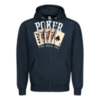 Navy poker all in royal flush lucky casino Zipper Hoodie - linhVisuals