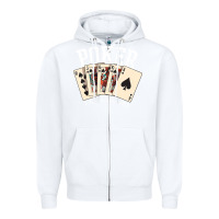White poker all in royal flush lucky casino Zipper Hoodie - linhVisuals