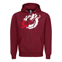Burgundy MSUM Dragons, Gear Zipper Hoodie - linhVisuals