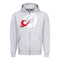 Heather Grey MSUM Dragons, Gear Zipper Hoodie - linhVisuals