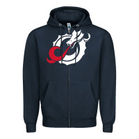 Navy MSUM Dragons, Gear Zipper Hoodie - linhVisuals
