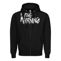 Black THE WARNING Zipper Hoodie - linhVisuals