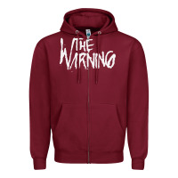 Burgundy THE WARNING Zipper Hoodie - linhVisuals