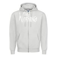 Dove Grey THE WARNING Zipper Hoodie - linhVisuals