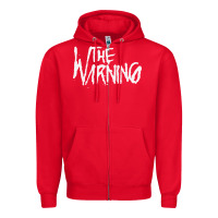 Red THE WARNING Zipper Hoodie - linhVisuals