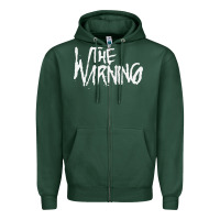 Sports Green THE WARNING Zipper Hoodie - linhVisuals
