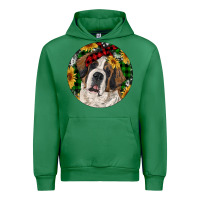 Emerald Christmas St. Bernard Urban Hoodie - RanaPortraitStore