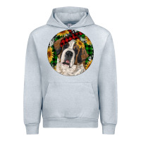 Heather Grey Christmas St. Bernard Urban Hoodie - RanaPortraitStore
