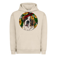 Pigment French Oak Christmas St. Bernard Urban Hoodie - RanaPortraitStore