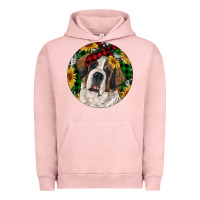 Pigment Salmon Christmas St. Bernard Urban Hoodie - RanaPortraitStore