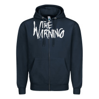 Navy THE WARNING Zipper Hoodie - linhVisuals