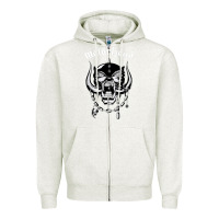 Oatmeal Heather MUSIC ROCK Zipper Hoodie - linhVisuals