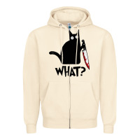 Sandshell Halloween Cat With Knife What Zipper Hoodie - linhVisuals