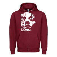 Burgundy converge Zipper Hoodie - linhVisuals