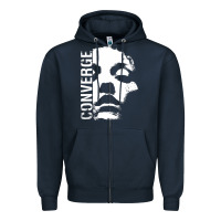 Navy converge Zipper Hoodie - linhVisuals