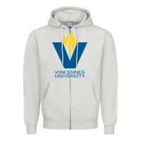 Dove Grey university of vincennes Zipper Hoodie - linhVisuals
