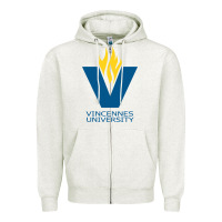 Oatmeal Heather university of vincennes Zipper Hoodie - linhVisuals
