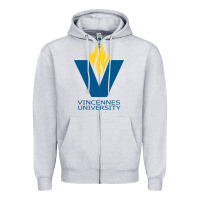 Heather Grey university of vincennes Zipper Hoodie - linhVisuals