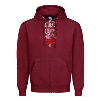 Burgundy poker card player believe in something Zipper Hoodie - linhVisuals