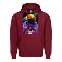 Burgundy concert wrld Zipper Hoodie - linhVisuals