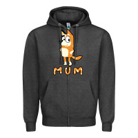 Charcoal Heather bluey mom Zipper Hoodie - linhVisuals