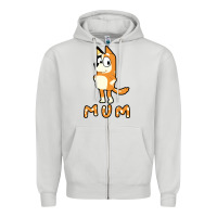 Dove Grey bluey mom Zipper Hoodie - linhVisuals