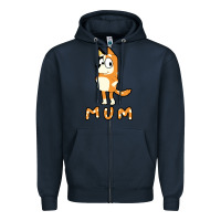 Navy bluey mom Zipper Hoodie - linhVisuals
