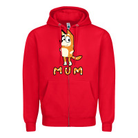 Red bluey mom Zipper Hoodie - linhVisuals